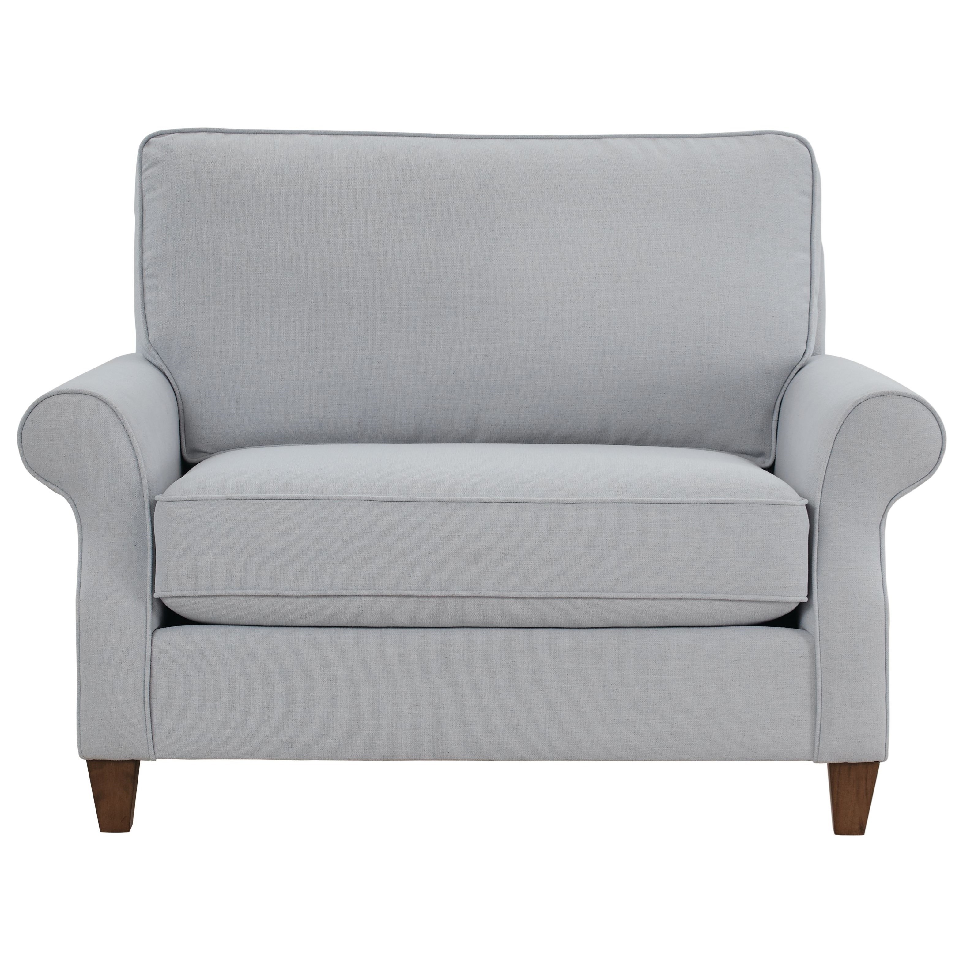 Bassett Davenport Transitional Chair and a Half with Memory Foam
